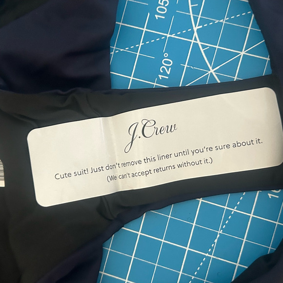 J. Crew Swim Curved-Waist Cheeky Bikini Bottoms Navy L Large New - Picture 4 of 6